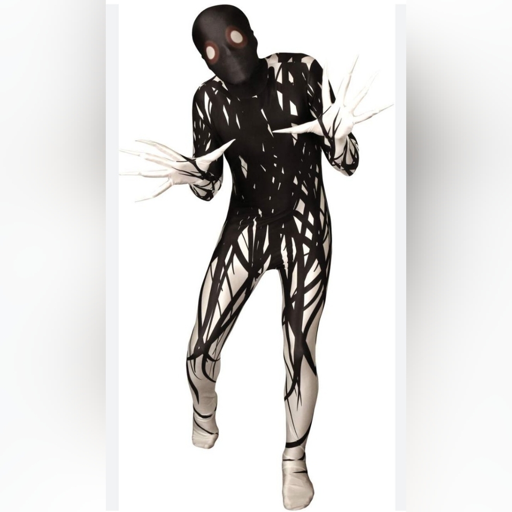 Morphsuit Adult Medium Scary Black White Halloween costume Body Suit Unisex